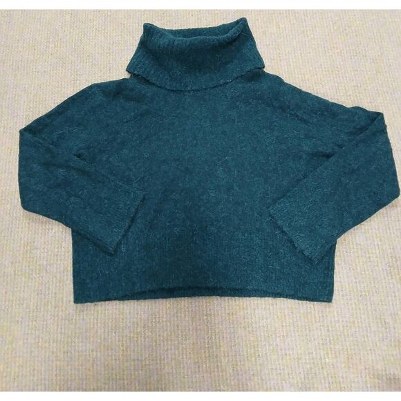 & other stories womens small boxy sweater teal green alpaca soft sweater wool - Picture 2 of 6
